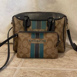 Coach handbag with wristlet